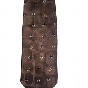 Carlos DeVenezia Brown Men's Tie with Geometric Pattern